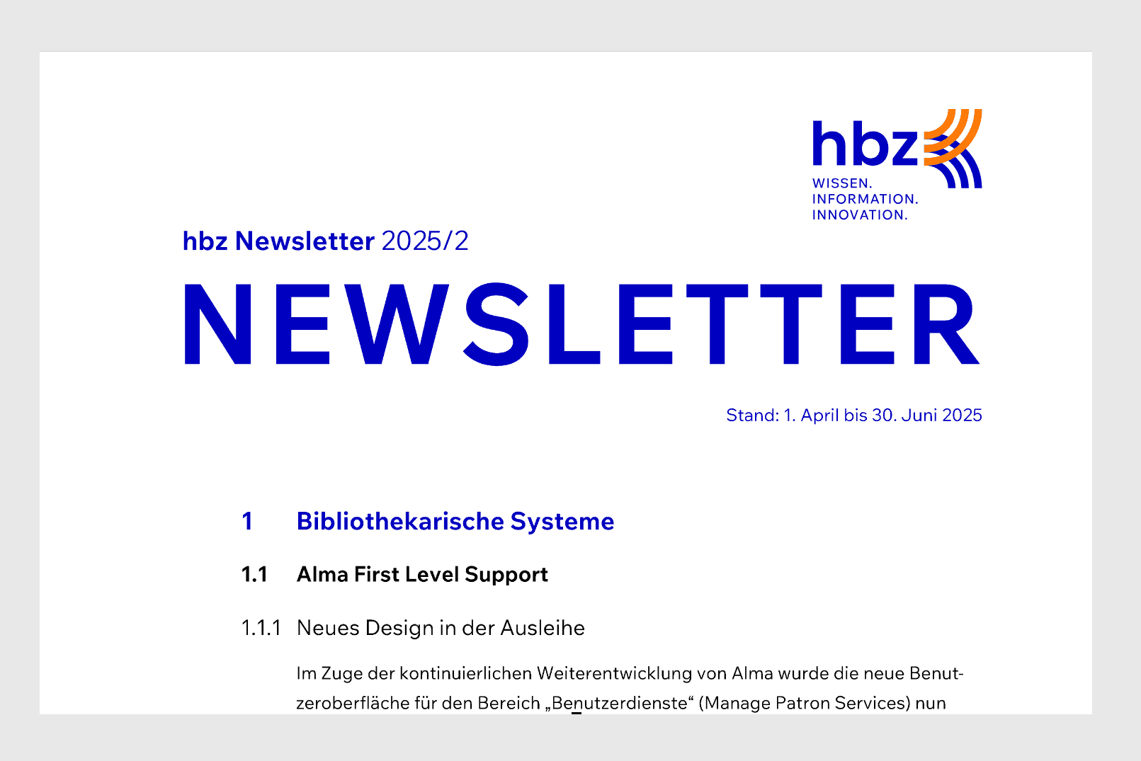 Newsletter 2025 2