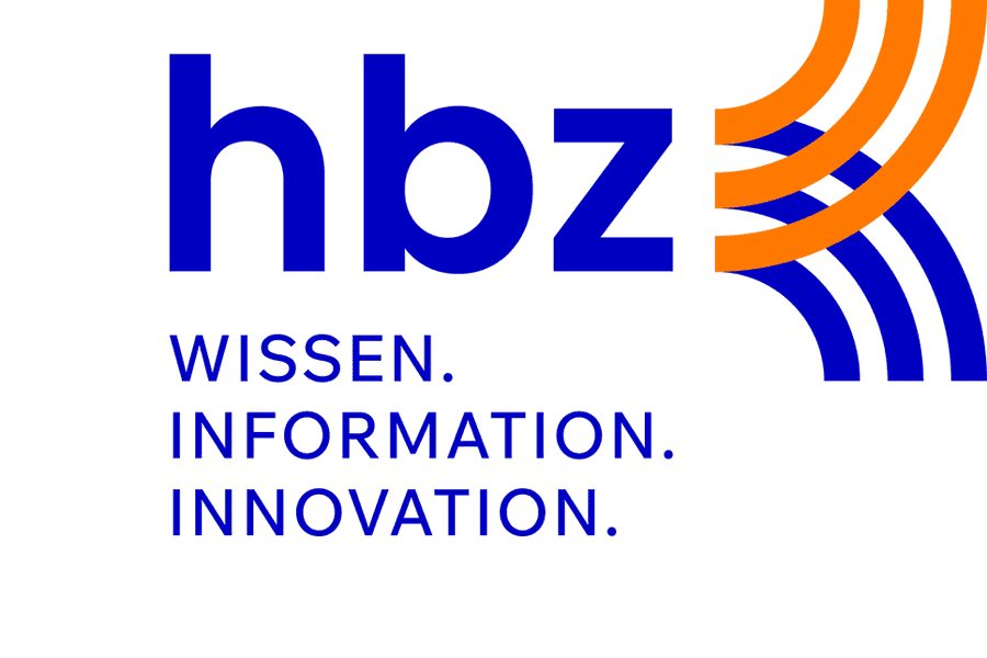 Logo des hbz mit Schriftzug "hbz" und "Wissen.Information.Innovation" als Claim.
