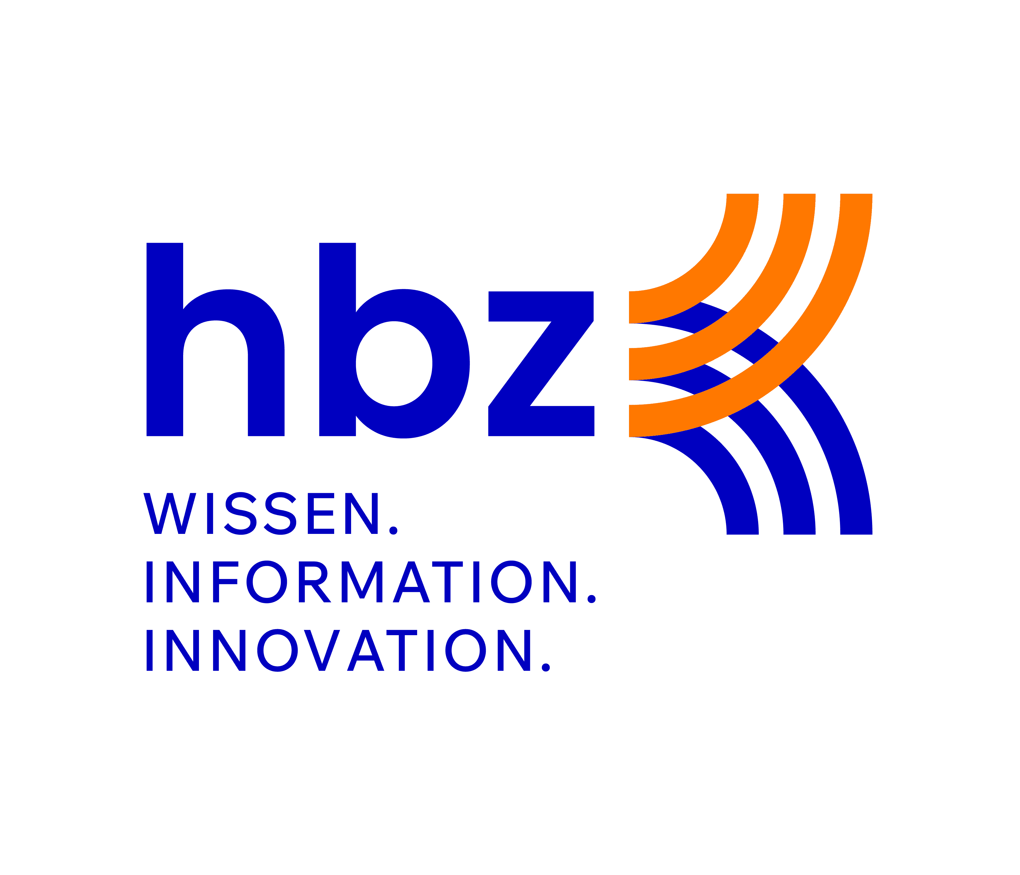 Wort-/Bildmarke des hbz (Logo) mit dem Claim "Wissen.Information.Innovation."